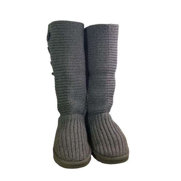 Ugg Classic Cardy 1016555 gray knit sweater boots - Picture 3 of 12